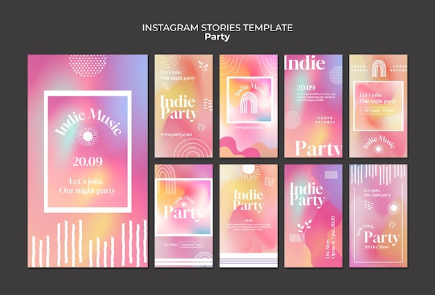 PSD gratuito plantilla de historias de instagram de fiesta temática