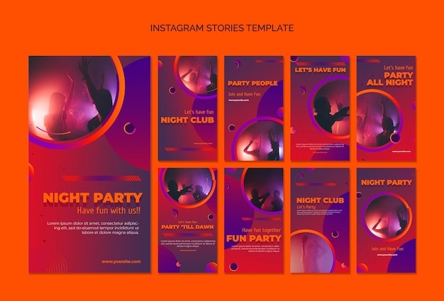 Plantilla de historias de instagram de fiesta