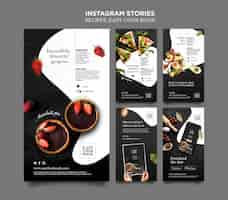 PSD gratuito plantilla de historias de instagram de libro de cocina