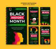 PSD gratuito plantilla de historias de instagram del mes de la historia negra