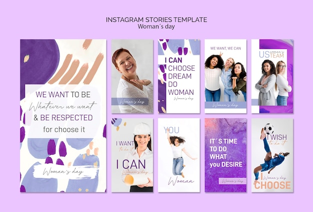 PSD gratuito plantilla de historias de instagram para mujeres