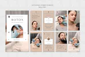 PSD gratuito plantilla de historias de instagram de relleno de botox