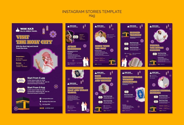 Plantilla de historias de instagram de la temporada del hajj