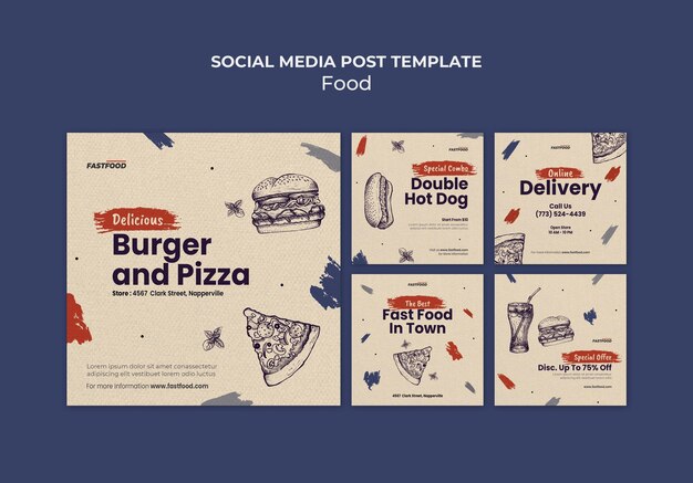 Plantilla de historias de instagram de venta de comida
