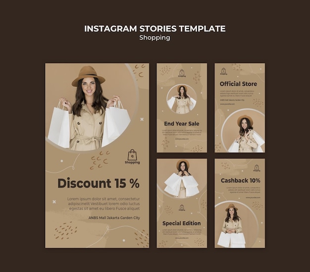 PSD gratuito plantilla de historias de instagram de venta de tienda