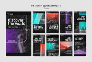 PSD gratuito plantilla de historias de instagram de viajes y aventuras