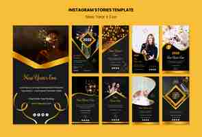 PSD gratuito plantilla de historias de instagram para la víspera de año nuevo