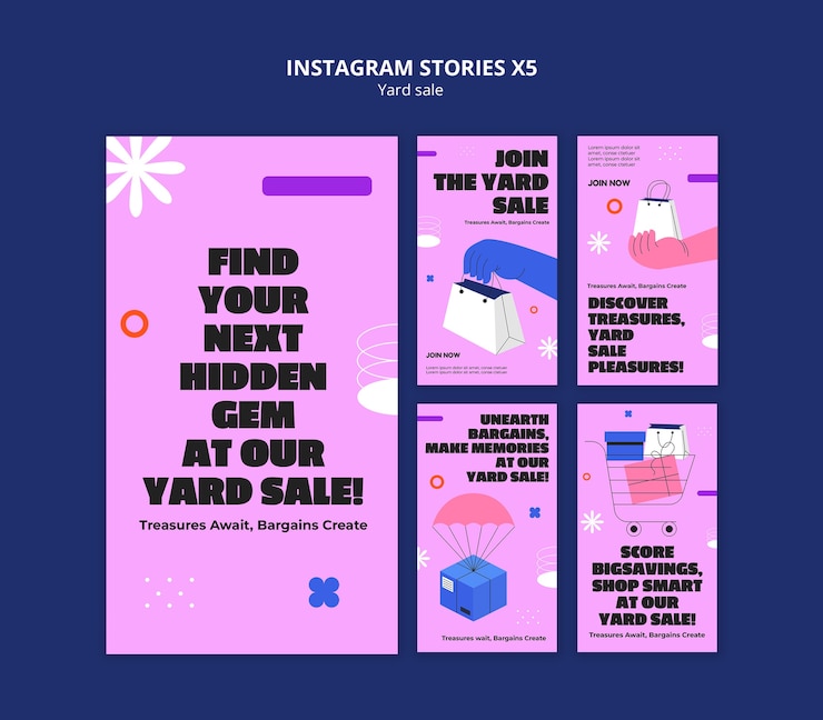 PSD gratuito plantilla de historias de venta en el patio de instagram