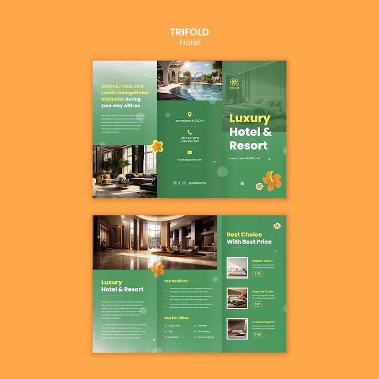 PSD gratuito plantilla de hoteles y resorts