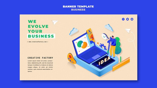 Plantilla ilustrada de banner empresarial
