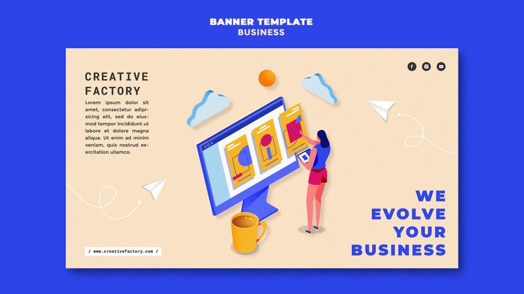 PSD gratuito plantilla ilustrada de banner empresarial