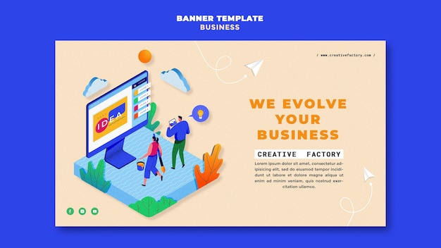 Plantilla ilustrada de banner empresarial
