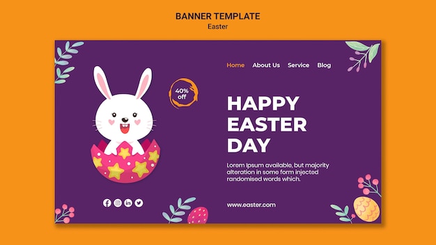 PSD gratuito plantilla ilustrada de banner de evento de pascua