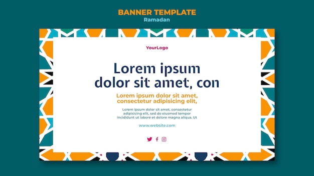 Plantilla ilustrada de banner de evento de ramadán