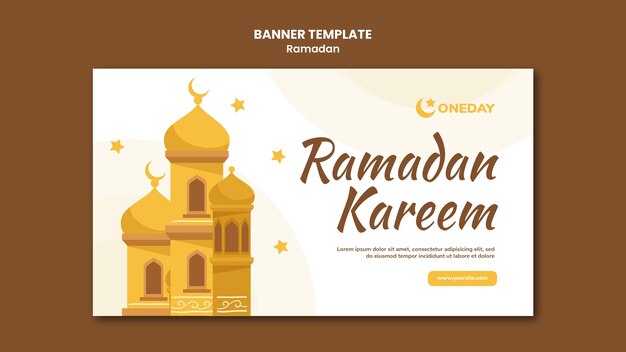 Plantilla ilustrada de banner de ramadán