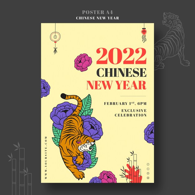 Plantilla de impresión de año nuevo chino