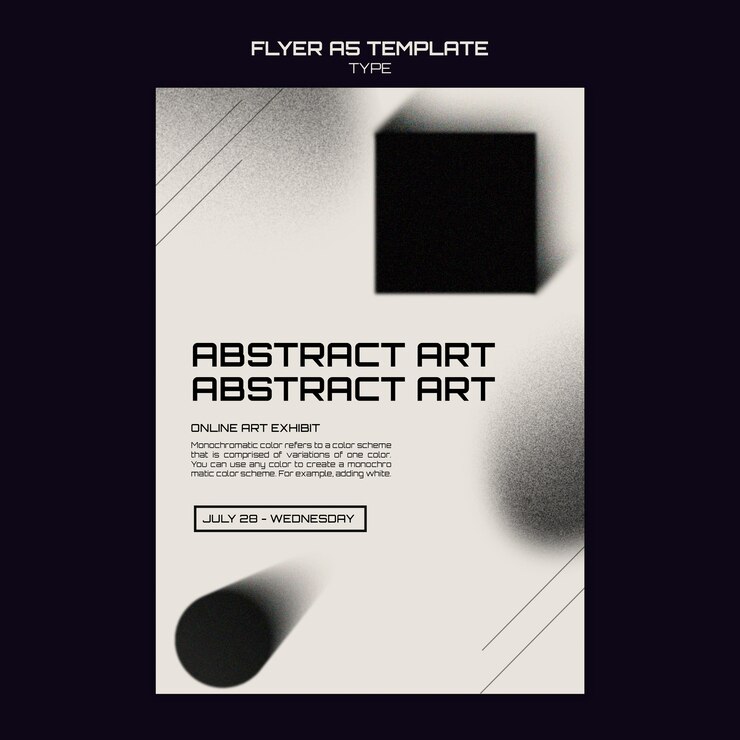 PSD gratuito plantilla de impresión de arte monocromo