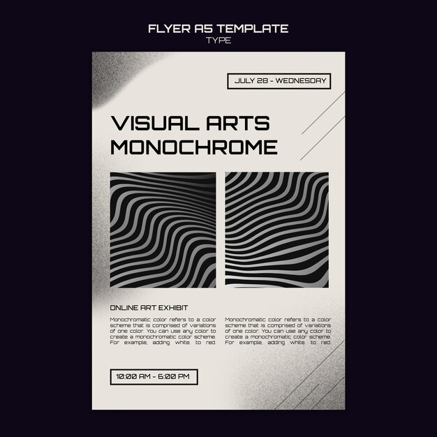 Plantilla de impresión de arte monocromo