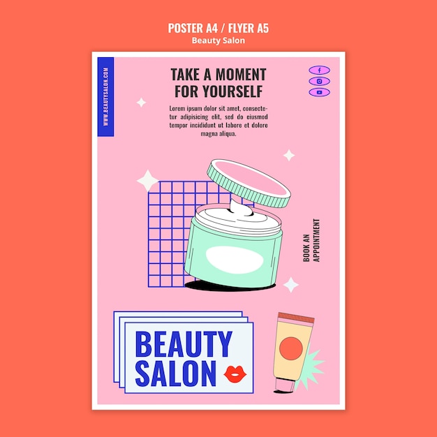 Plantilla de impresión de arte pop de belleza