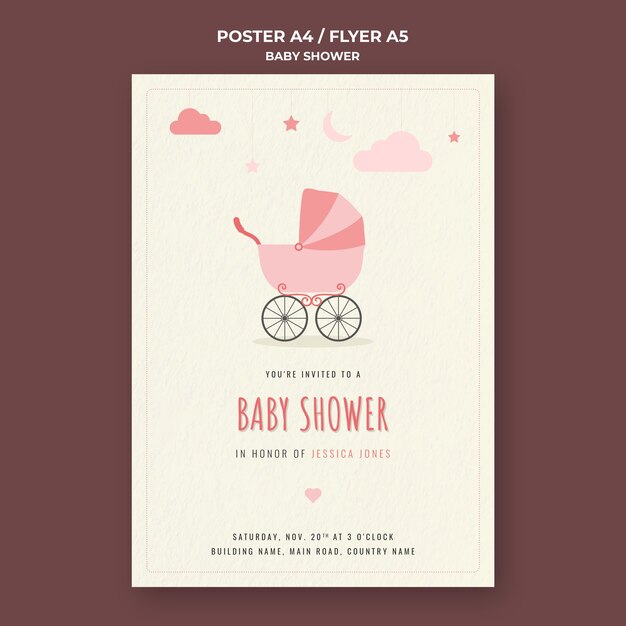 Plantilla de impresión de baby shower