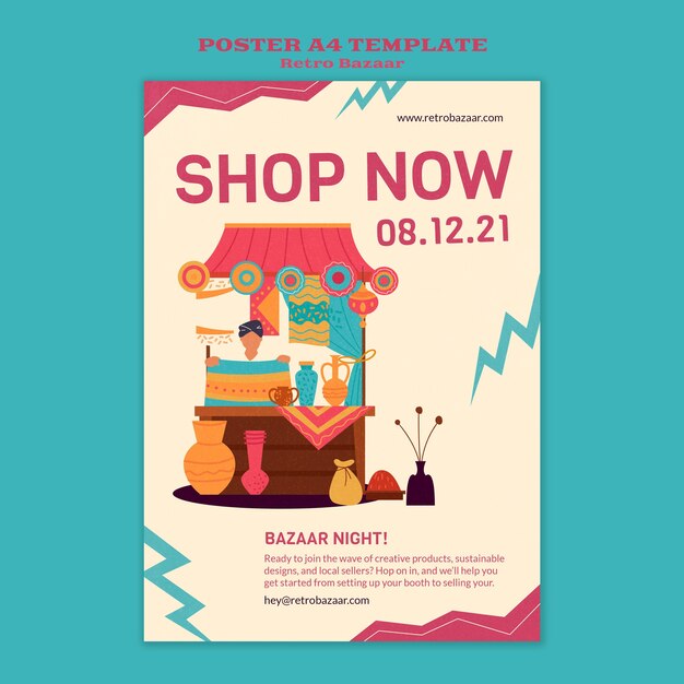Plantilla de impresión de bazar retro