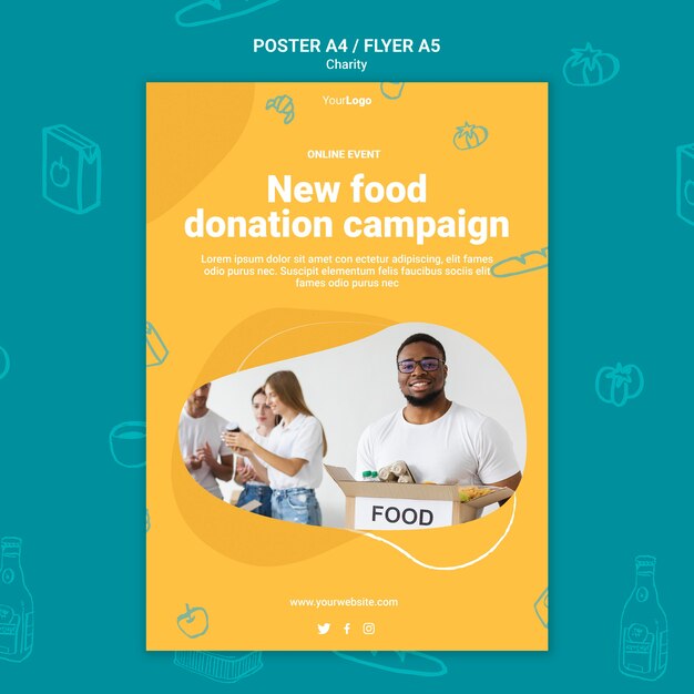 Plantilla de impresión de campaña benéfica