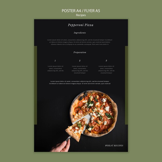 Plantilla de impresión de cartel de pizza casera