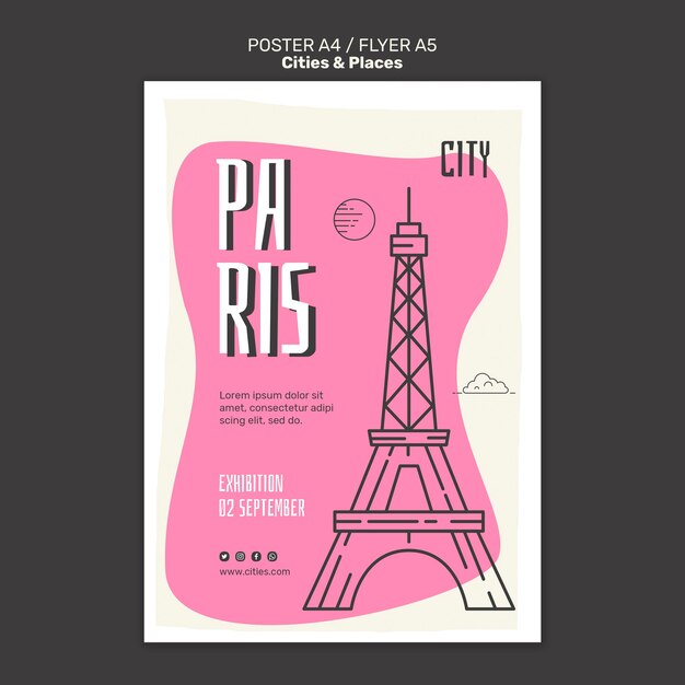 Plantilla de impresión de ciudades y lugares