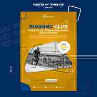 PSD gratuito plantilla de impresión de club de correr