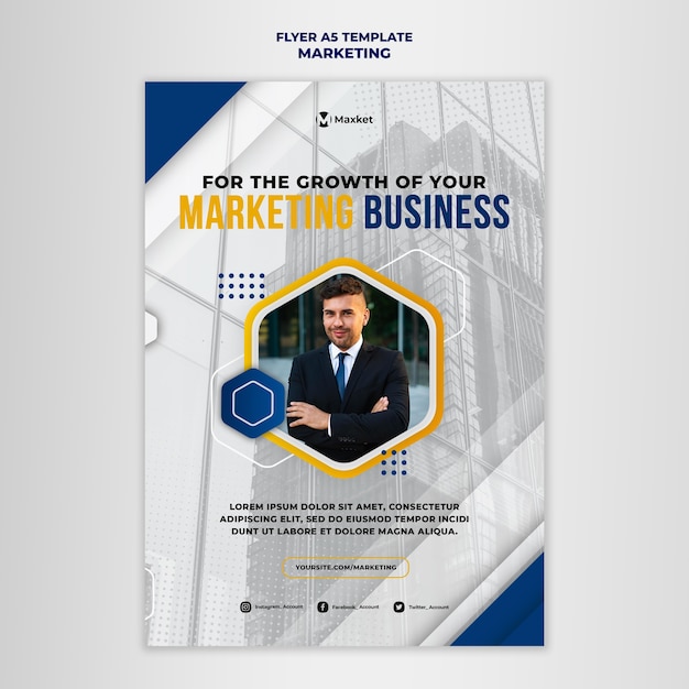 Plantilla de impresión comercial de marketing