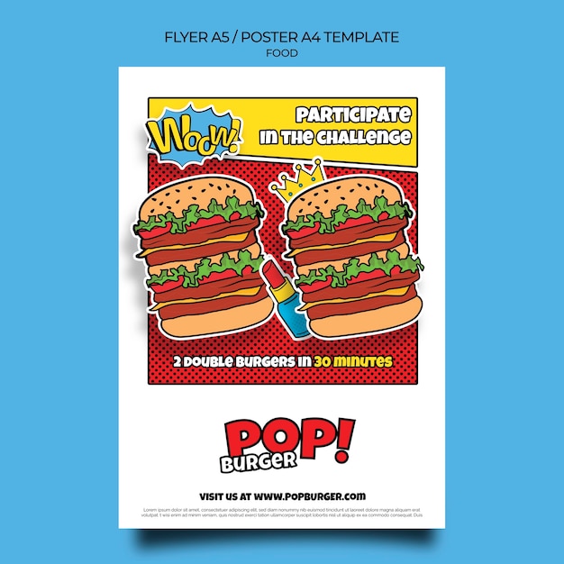Plantilla de impresión de comida pop art