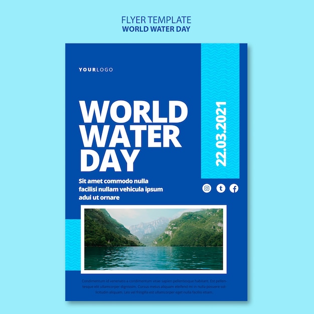 Plantilla de impresión del día mundial del agua