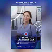 PSD gratuito plantilla de impresión del día mundial de la diabetes