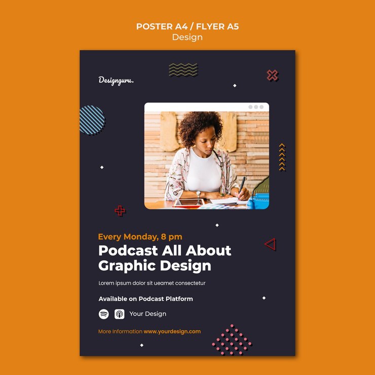 PSD gratuito plantilla de impresión de diseño gráfico con foto.