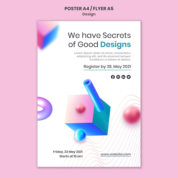 Plantilla de impresión de diseños creativos 3d