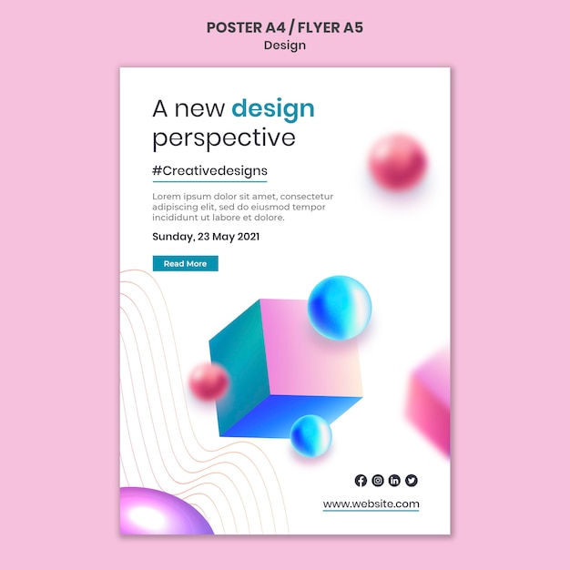 Plantilla de impresión de diseños creativos 3d