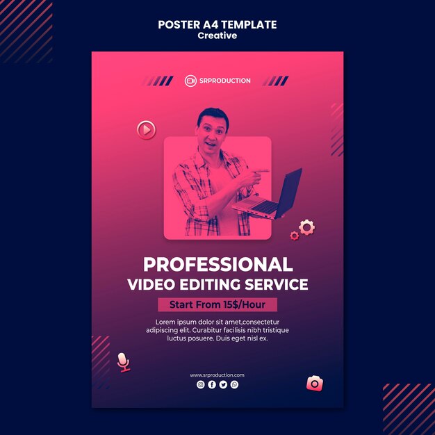 Plantilla de impresión de edición de video