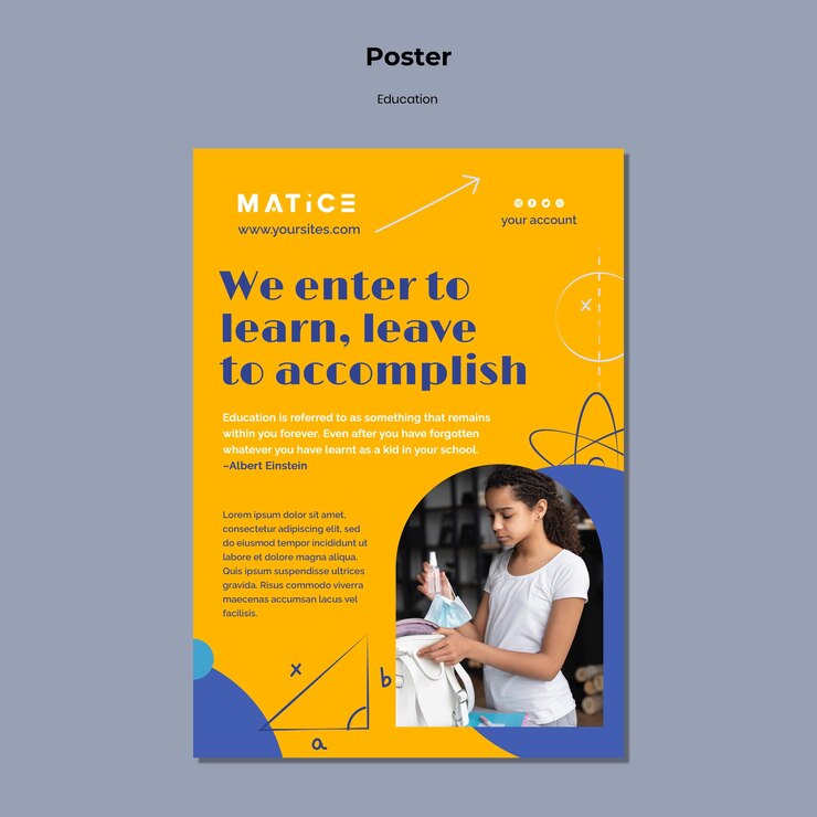 PSD gratuito plantilla de impresión de educación creativa