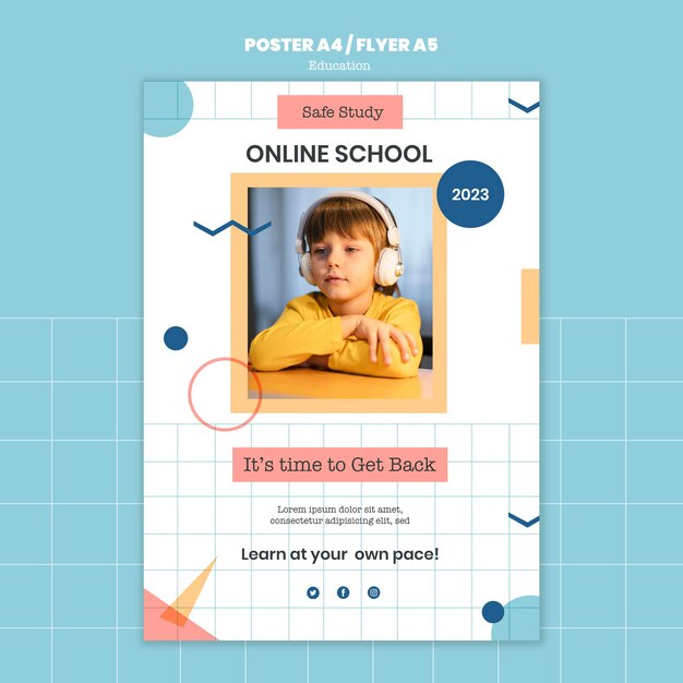 Plantilla de impresión de escuela en línea