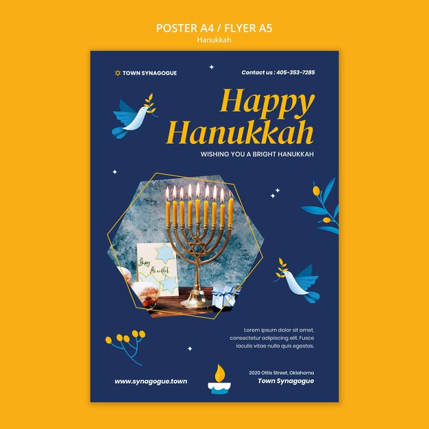 Plantilla de impresión festiva de hanukkah