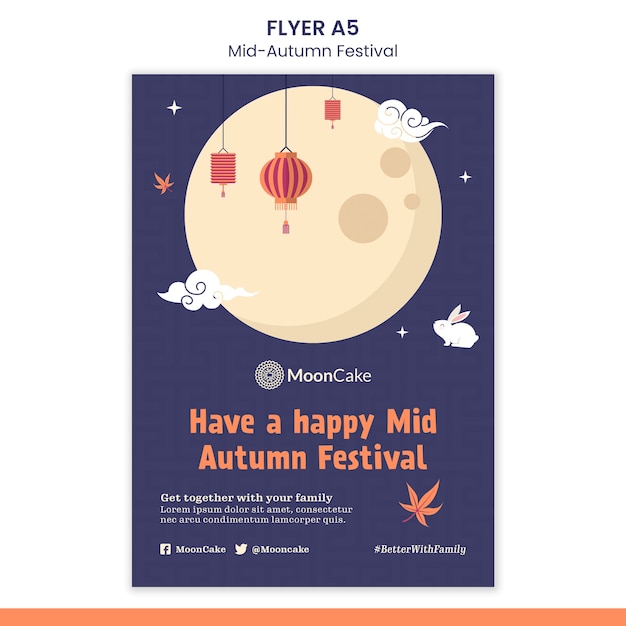 Plantilla de impresión del festival del medio otoño