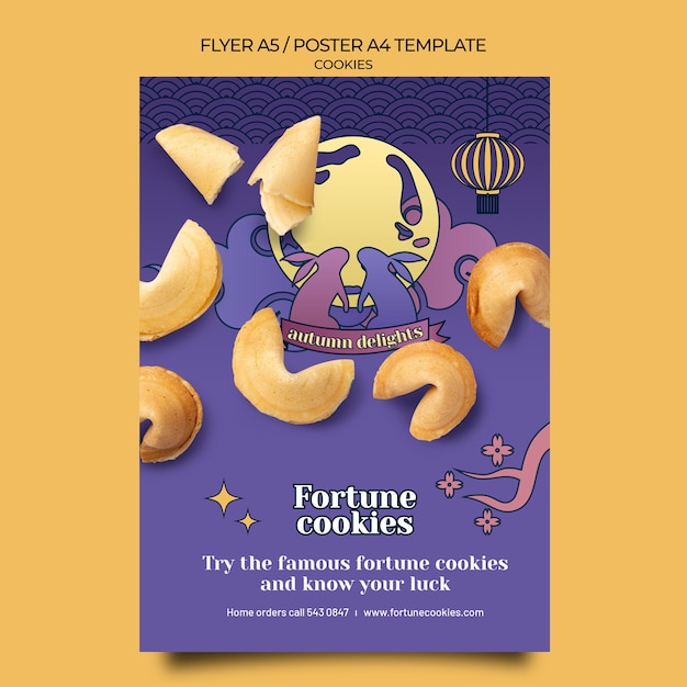 Plantilla de impresión de galletas de la fortuna