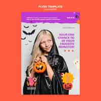 PSD gratuito plantilla de impresión de halloween con foto