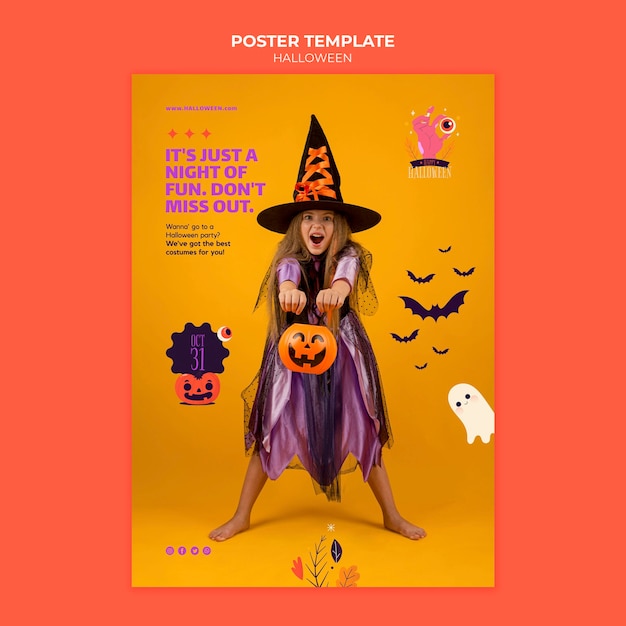 Plantilla de impresión de halloween con foto