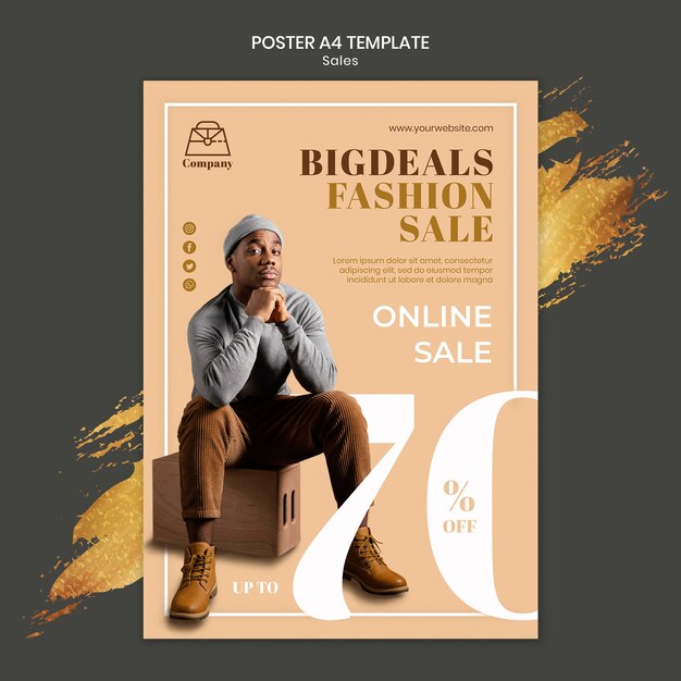 Plantilla de impresión de rebajas de moda