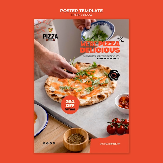 Plantilla de impresión de restaurante de pizza