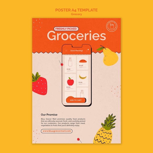 Plantilla de impresión de servicio de entrega de comestibles