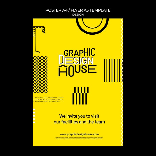 Plantilla de impresión de servicios de diseño gráfico
