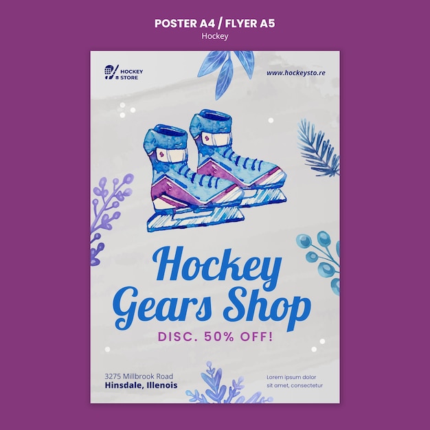 Plantilla de impresión de temporada de hockey