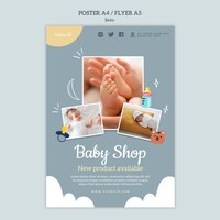 PSD gratis plantilla de impresión de tienda de bebés